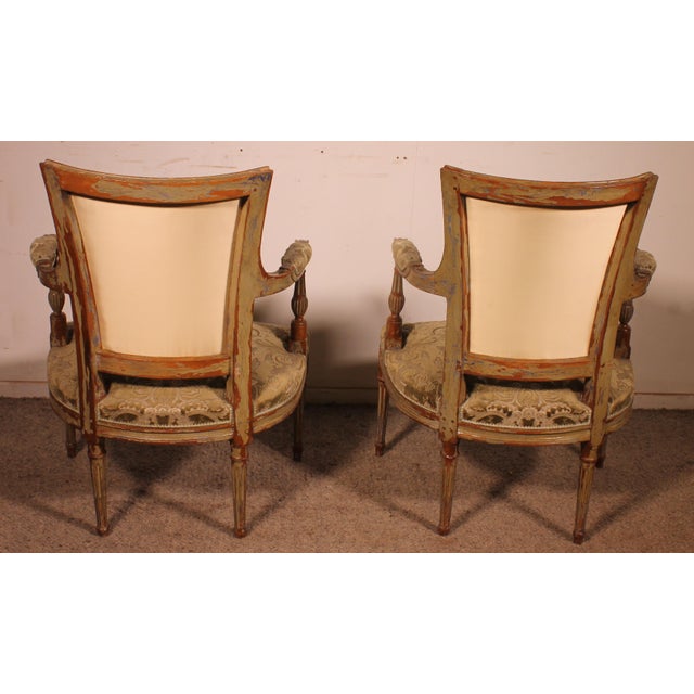 18th Century Louis XVI Cabriolet Armchairs, Set of 2 For Sale - Image 10 of 16