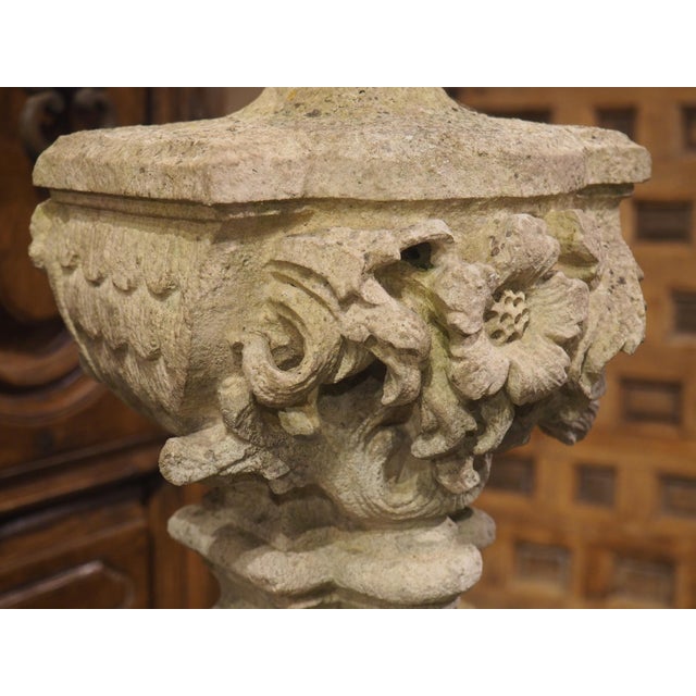 Rare Set of Circa 1700 French Chateau Staircase Baluster Terminals in Limestone For Sale - Image 12 of 18