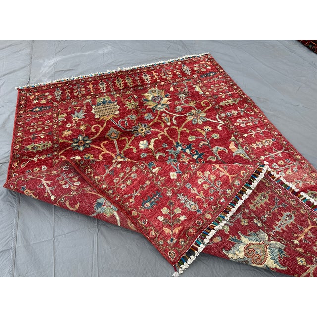 Hand-Knotted Afghan Chobi Ziegler Sultanabad Rug - 6'5" X 5'0" For Sale - Image 6 of 12