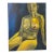 Large Vintage Expressionist Style Nave Blue & Yellow Female Nude Study For Sale