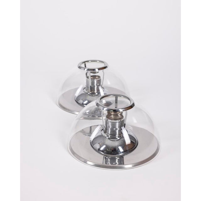 1980s Vintage Italian Wall Lamps in Metal and Glass, 1980s, Set of 2 For Sale - Image 5 of 10