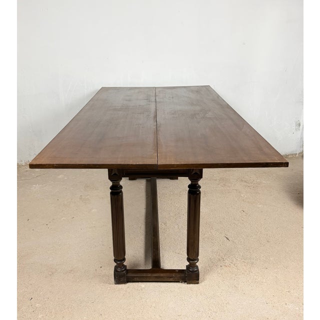 Spanish Carved Drop-Leaf Console Table, 1930s For Sale - Image 3 of 11