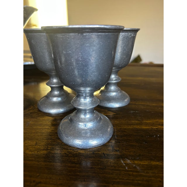 Vintage William Armetale Pewter Goblets For Sale - Image 4 of 5