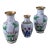 Vintage Chinese Enameled Cloisonné Vase Set For Sale