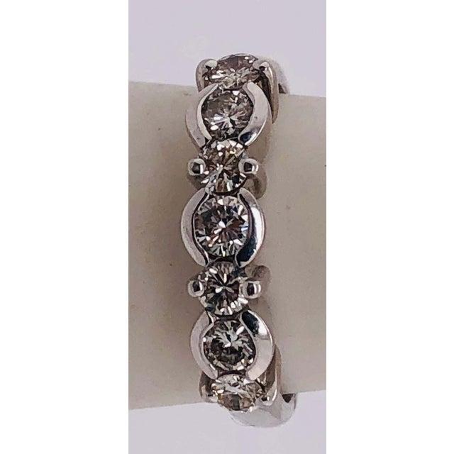 14 Karat White Gold Diamond Band Anniversary Bridal Ring 0.75 TDW, Size 5.75 For Sale - Image 4 of 9