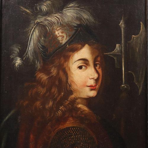 Leandra Queen of the Amazons, Oil on Canvas, Framed For Sale - Image 3 of 12