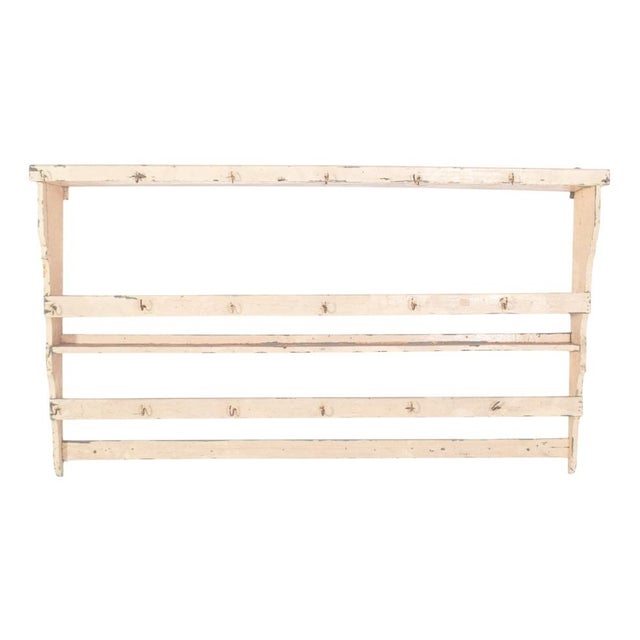 White Portuguese White-Painted Plate Rack with Hooks, 1950 For Sale - Image 8 of 8