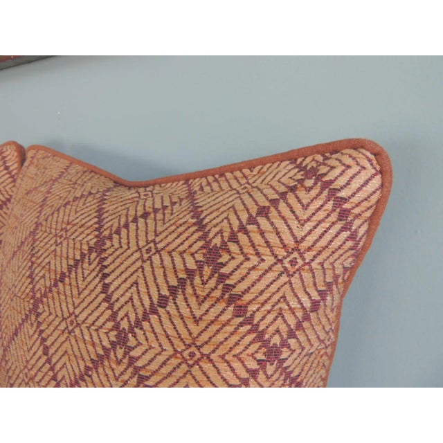 1950s Vintage Brown Woven African Square Decorative Pillows - Set of 2 For Sale - Image 5 of 8