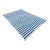 Handmade Sky Blue and White Cotton Vegetable Dyed Striped Rug - 9'x12' For Sale