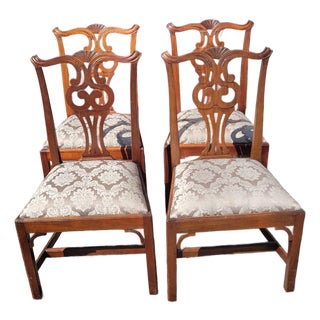 Set of 4 Early 20th Century English Dining Room Chairs For Sale