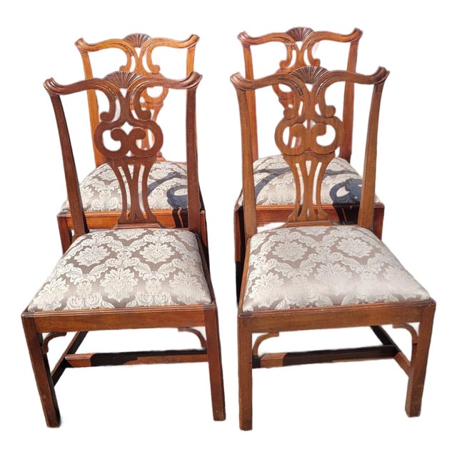Set of 4 Early 20th Century English Dining Room Chairs For Sale