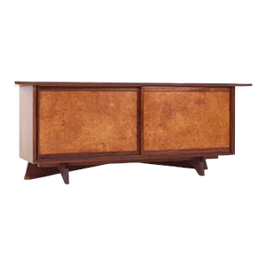 George Nakashima for Widdicomb Model 205 Mid Century Walnut and Carpathian Elm Sideboard Credenza