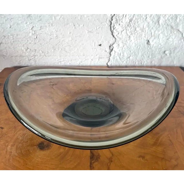 Vintage Per Lutkin for Holmegaard Signed Clear Glass Dish Bowl For Sale - Image 10 of 12