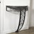 Art Deco Demilune Wrought-Iron Spiral & Noir St Laurent Marble Console Table For Sale - Image 12 of 17