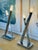 1980’s Frederick Ramond Nickel Plated Lamps - A Pair For Sale - Image 12 of 14