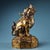 Metal Solid Bronze Gilded Pi Yao Sculpture, Seated Fortune Beast on Bagua Octagonal Base, Chinoiserie Wealth Guardian Statue For Sale - Image 7 of 10