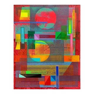 Contemporary Abstract Color Pencil, Acrylic Paint, Acrylic Mediums, and Oil Paint on Canvas "Relic: Transit I" by Michael Barringer For Sale