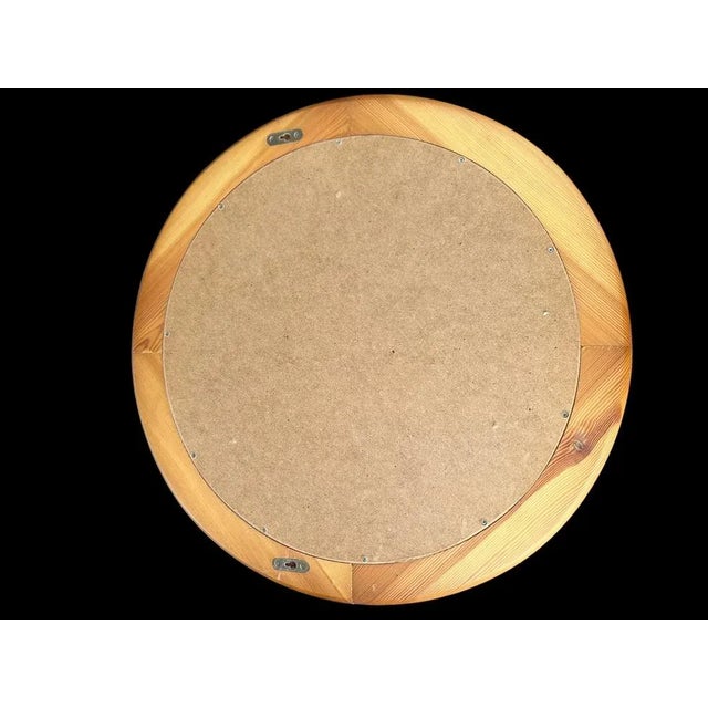 Wood Brutalist Elm Mirror from Glasmaster, 1970s For Sale - Image 7 of 8