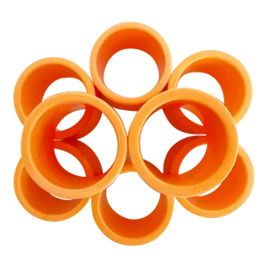 1970s Peachy Lucite Napkin Rings - Set of 8