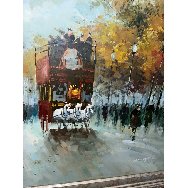 Impressionist Vintage Paris Street Scene Original Framed Oil Painting For Sale - Image 3 of 10