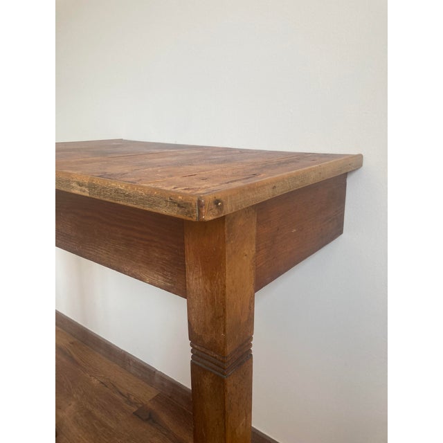Tan Rustic Pine Console Tables, France, Set of 2 For Sale - Image 8 of 15