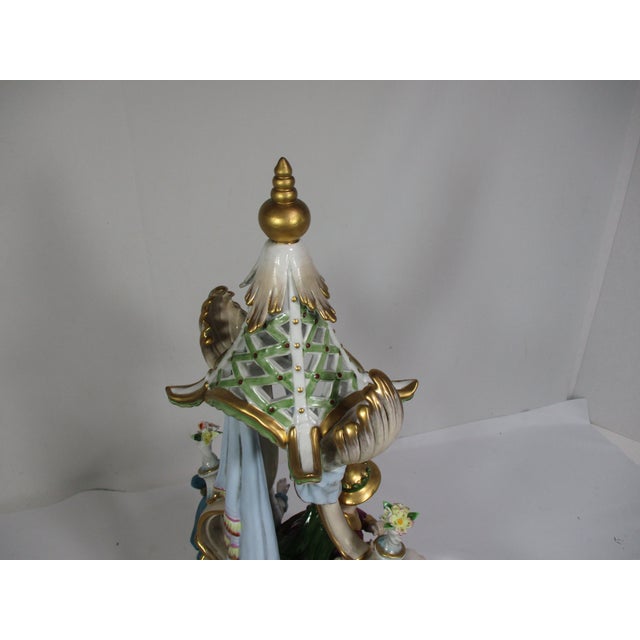 Burgundy Monumental German Porcelain Figural Group For Sale - Image 8 of 18