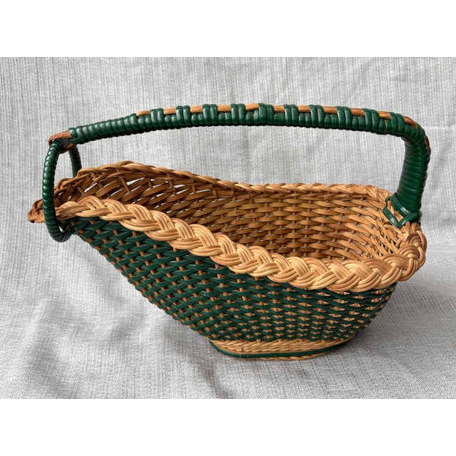 Vintage French Wicker Wine Bottle Holder For Sale - Image 4 of 14