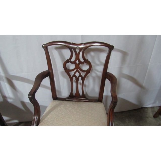 Vintage Mahogany Chippendale Dining Room Chairs Eight For Sale - Image 9 of 13