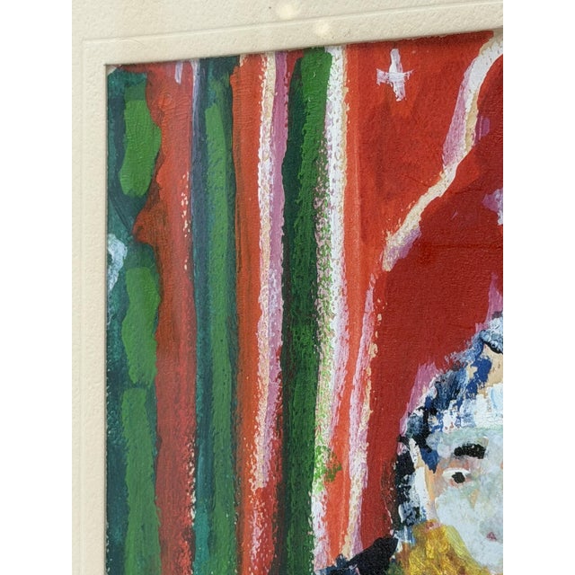 Mohamed Hamri Moroccan Modernist Folk Art Painting, the Unique Singer, 1977 For Sale - Image 15 of 18