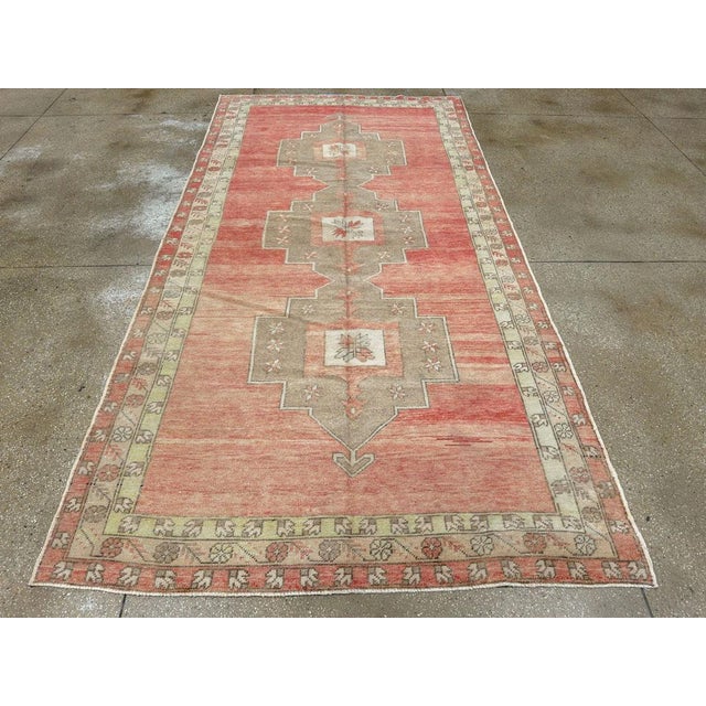 Galerie Shabab Collection Mid-20th Century Turkish Anatolian Wide Gallery Runner For Sale - Image 4 of 10