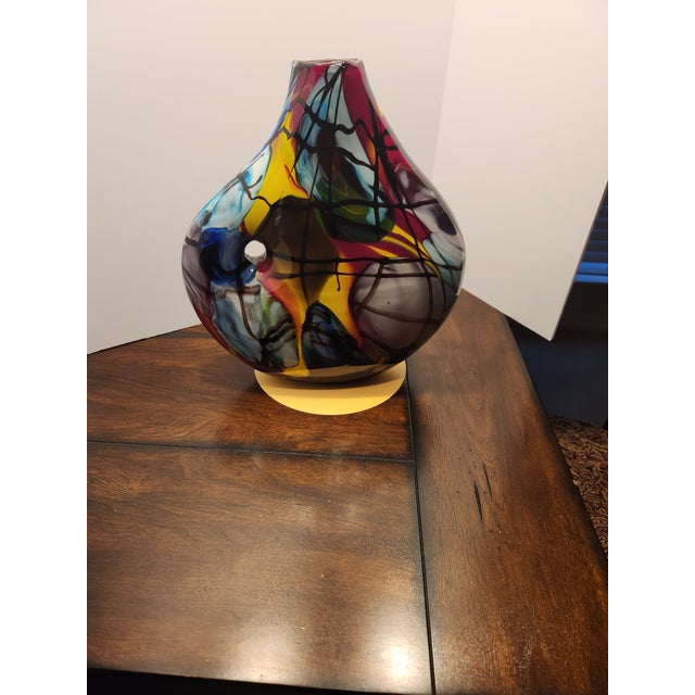 Mid 20th Century Murano Monumental 14" Signed v. Nason Art Glass Cubist Vase 9.5lb Picasso Homag For Sale - Image 5 of 8