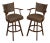 Tempo Industries Pair Of Swivel Bar Stools With Arms For Sale