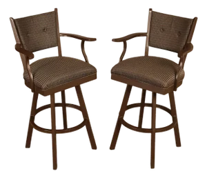 Tempo Industries Pair Of Swivel Bar Stools With Arms