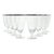 1960s Mid-Century Vintage Minimalist 8 Silver Rim Iced Tea Glasses For Sale
