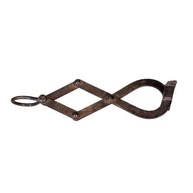 Large handcrafted iron industrial work clamp.