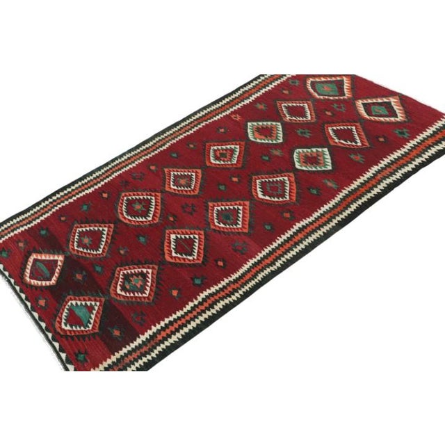 Tribal Vintage Kurdish Persian Kilim in Red With Medallion Patterns by Rug & Kilim For Sale - Image 3 of 7