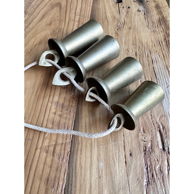 Metal Brass Bells Graduated Set of 4 For Sale - Image 7 of 10