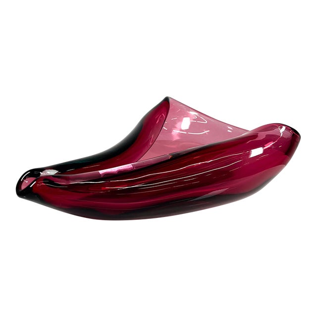 1960s Murano Sommerso Bowl Art Glass Organic Modernist Design Italy For Sale