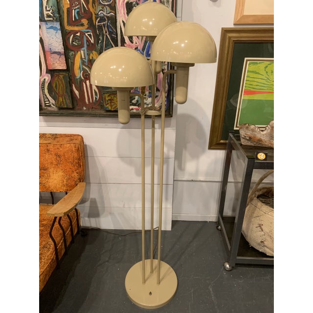 1960’s Enamel Tri-Level Mushroom Shade Floor Lamp.