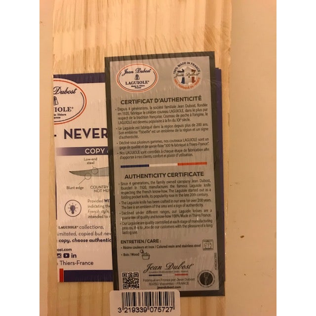 Set of 6 French Jean Dubost Laguiole Stainless Steel Steak Knives For Sale - Image 9 of 9