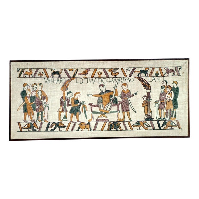 Large Bayeux Tapestry Artwork, 20th Century, Paint on Jute Canvas For Sale