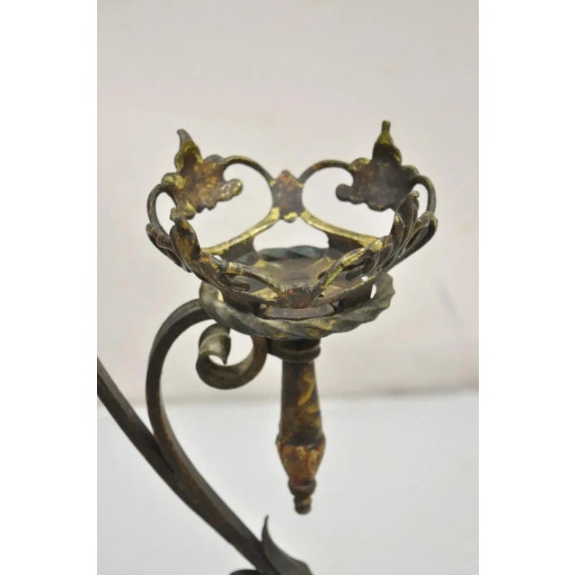 Antique French Art Nouveau Figural Cast Wrought Iron Ashtray Catch All Stand For Sale In Philadelphia - Image 6 of 12