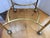 Mid Century Brass and Glass Oval Bar Cart Tea Cart on Castors For Sale - Image 4 of 6