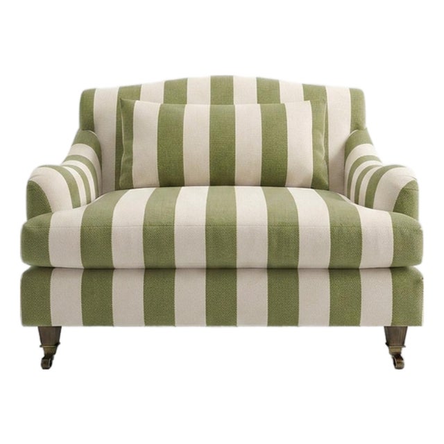 Sophie Conran Felix Loveseat in Spring Green Stripes For Sale