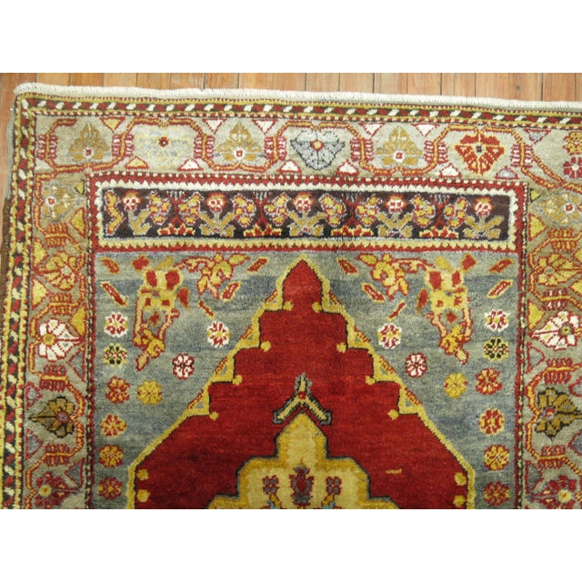 Zabihi Collection Red Antique Turkish Oushak Scatter Rug For Sale - Image 4 of 6