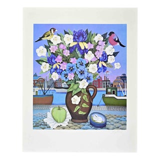 Kathia Bergen, Flowers for a Friend, 1980s, Screenprint For Sale