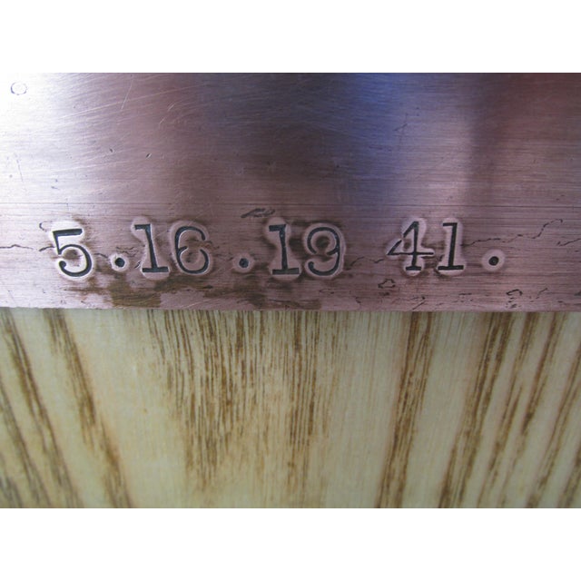 Custom Made Heavy Duty Tabletop Butcher Block Cutting Board Dated 1941 For Sale - Image 4 of 10