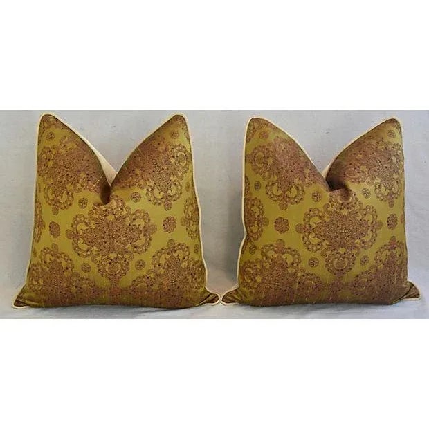 Early 21st Century Custom Cohama Hand-Printed Silk Feather & Down Pillows - A Pair For Sale - Image 5 of 10