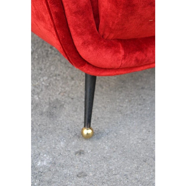 Armchairs in Red Velvet from Framar, 1950s, Set of 2 For Sale - Image 9 of 15