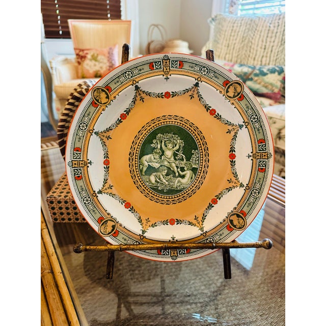 Victorian Antique Transfeware Plate For Sale - Image 3 of 6